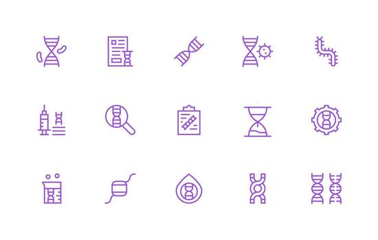 15 Regular Line Style Icons from Genetic Collection Interface Icon Collection for Daily Projects vector