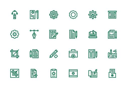24 Modify Icons in Thick Line Line Aesthetic UI and UX Focused Icon Collection vector
