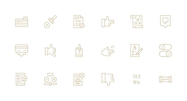 18 Minimal Line Designs for Rejection Icons All Device Compatible Icon Set vector