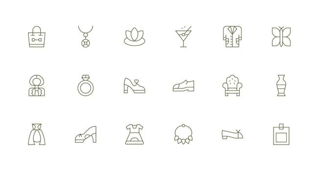 Elegant Set with 18 Minimal Line Icons Interface Icons for Daily Use vector