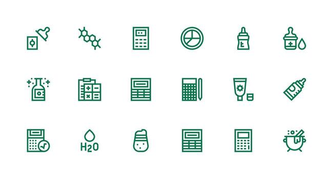 18 íconos para fórmula en fuerte carrera línea formato interfaz icono colección vector