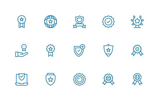 Trusted featuring 15 Icons in Regular Line Design Icon Set for Projects vector