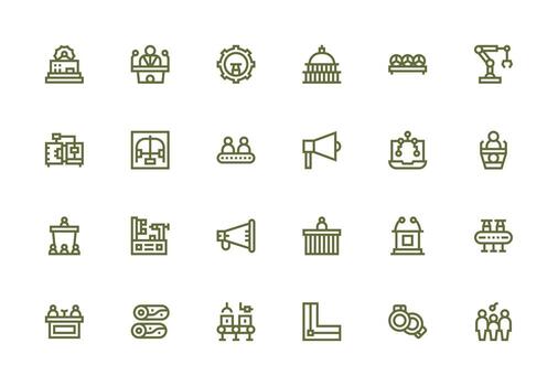 Assembly Visual Pack containing 24 Thick Line Line Icons Optimized Icon Pack for Digital Products vector