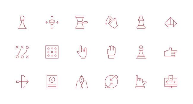 18 Icons for Move in Minimal Line Format Complete Icon Set for Mobile Apps vector