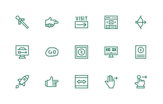 15 Regular Line Icons for Forward Graphics UI and UX Focused Icon Collection vector