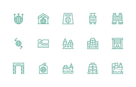 15 Icons for Import in Regular Line Format Outline Icon Pack vector