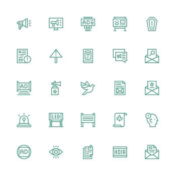 25 medio carrera contorno estilo íconos desde darse cuenta colección núcleo icono colección para diario Tareas vector