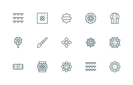 Texture Icon Collection with 15 Regular Line Designs UI-Ready Icon Collection vector