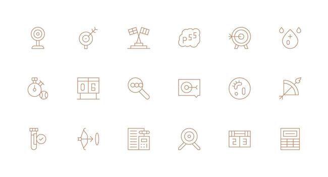 18 Minimal Line Style Icons from Result Collection Basic Icon Series vector