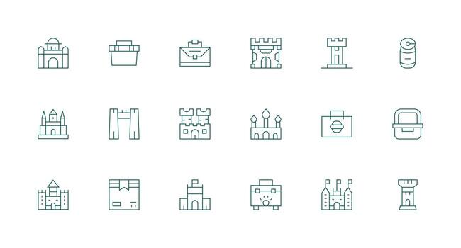 18 Icons for Keep in Minimal Line Format Organized Pack for Project Assets vector