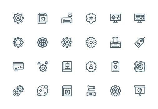 Thick Line Line Icons from Customization Set with 24 Vectors Icon Set for Apps