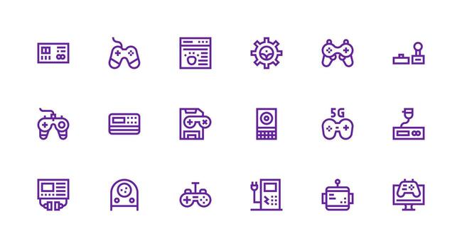 Console Icon Collection with 18 Strong Stroke Line Designs Icons Built for Visual Consistency Pack vector