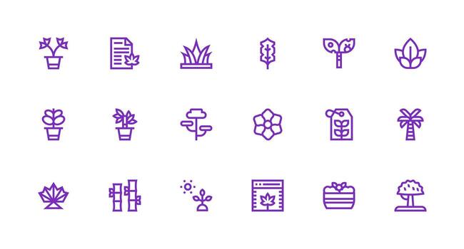 Leafy featuring 18 Icons in Strong Stroke Line Design Multi-Style Icons for Creative Projects vector