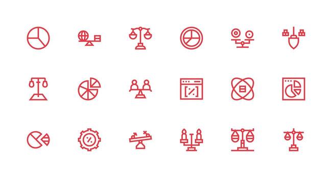 Strong Stroke Line Icons from Proportion Set with 18 Vectors Digital Product Icons for Fast Delivery