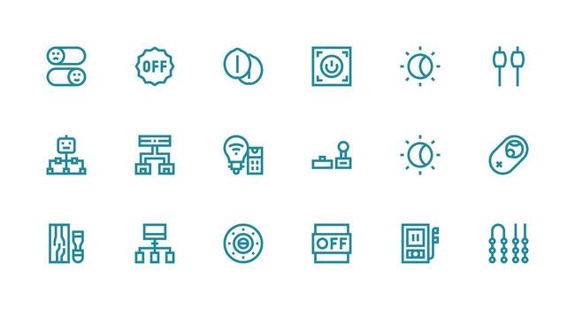 18 fuerte carrera línea diseños para cambiar íconos esencial íconos para rápido ui edificio vector