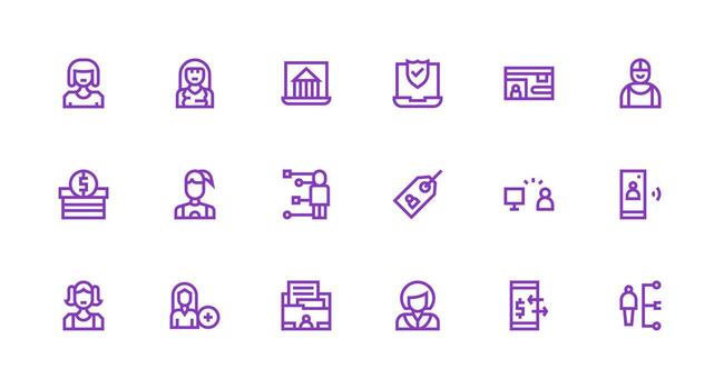 Strong Stroke Line Icons from Account Set with 18 Vectors Icon Set