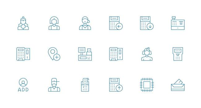 Register Design Icons featuring 18 in Minimal Line Style Theme-Based Icon Pack vector