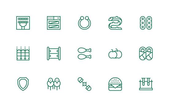15 Regular Line Style Icons from Double Collection Multi-Style Icons for Creative Projects vector