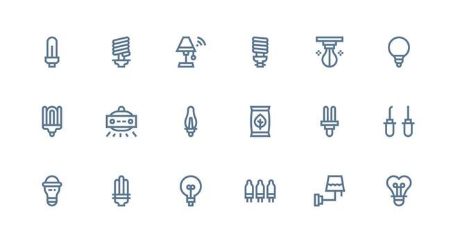 fuerte carrera línea estilo bulbo íconos con 18 vectores estilo icono conjunto
