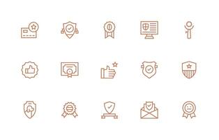 Trustworthy Visual Pack containing 15 Regular Line Icons Digital Product Icons for Fast Delivery vector