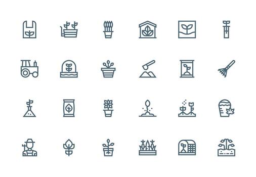 Thick Line Line Icons from Cultivate Set with 24 Vectors Core Icon Collection for Daily Tasks