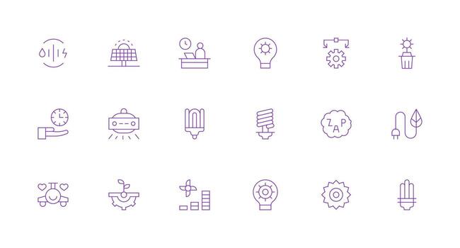 Efficient Visual Pack containing 18 Minimal Line Icons Multi-Style Icon Collection vector