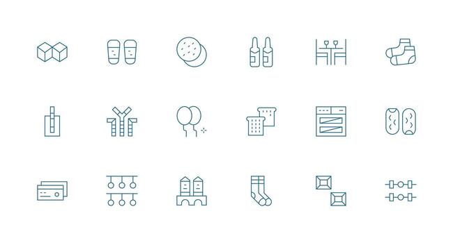 Two featuring 18 Icons in Minimal Line Design Pixel Perfect Icon Set vector