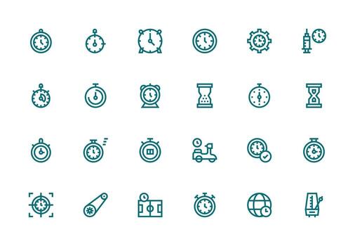 grueso línea línea estilo sincronización íconos con 24 vectores lleno icono biblioteca para ui diseñadores