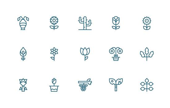 15 Stem Icons in Regular Line Aesthetic Neatly Designed Icons for Web Platforms vector