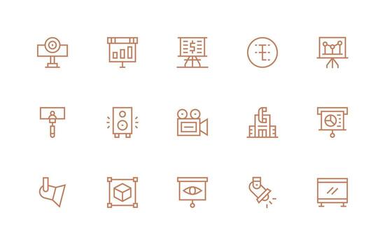 15 Regular Line Vectors for Projection Theme Clean Icon Set Icon Pack for UI Projects