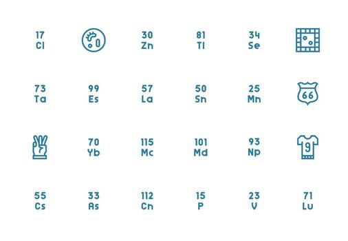 24 Thick Line Line Icons for Number Graphics Flat Icon Set vector