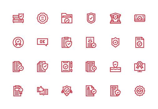 24 Icons for Compliant in Thick Line Line Format Fully Editable Icon Set for Web vector