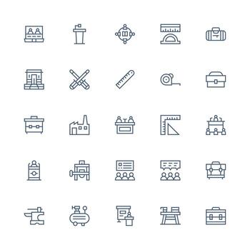 medio carrera contorno íconos desde taller conjunto con 25 vectores completamente editable icono conjunto para web