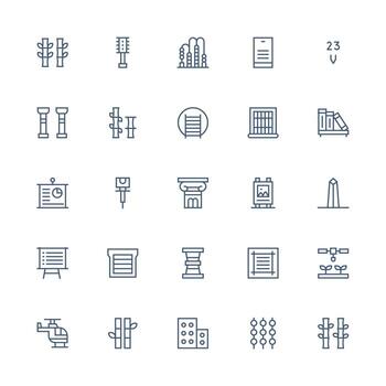 Medium Stroke Outline Icons from Vertical Set with 25 Vectors Clean Icon Collection for Web Use