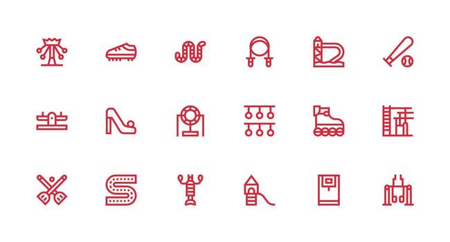 Playground including 18 Strong Stroke Line Illustrations Icons Built for Visual Consistency Pack vector