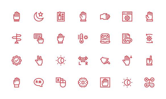 Option Design Icons featuring 28 in Bold Line Style Clean Icon Collection for Web Use vector