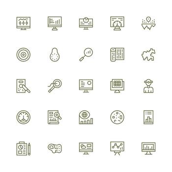 visualización diseño íconos presentando 25 en medio carrera contorno estilo pulcramente diseñado íconos para web plataformas vector