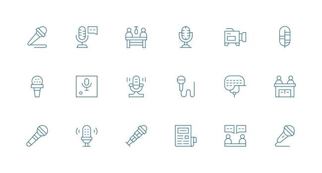 Minimal Line Style Interview Icons with 18 Vectors Professional Icon Set