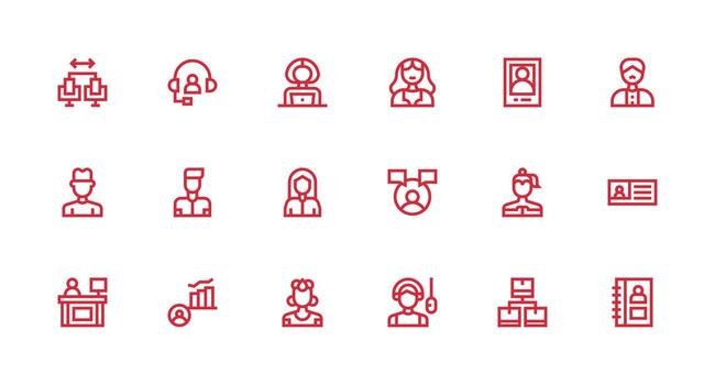 Client including 18 Strong Stroke Line Illustrations Clean Icon Set Icon Pack for UI Projects vector