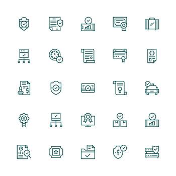 Medium Stroke Outline Icons from Approved Set with 25 Vectors Interface Icon Collection