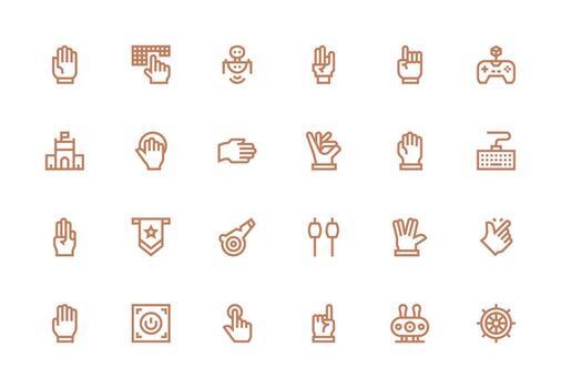 Command Visual Pack containing 24 Thick Line Line Icons Dashboard Icon Series vector