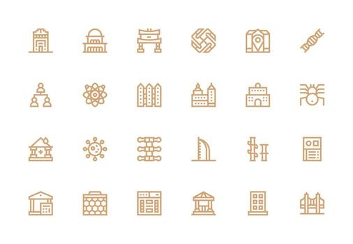 estructura icono conjunto con 24 grueso línea línea gráficos compacto icono paquete vector