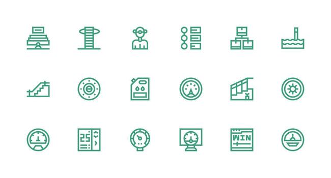 18 Strong Stroke Line Vectors for Level Theme Sharp Icons for Presentations