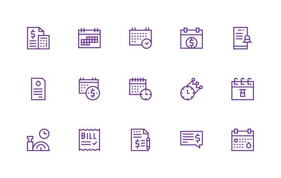 debido diseño íconos presentando 15 en regular línea estilo lleno icono biblioteca para ui diseñadores vector