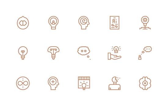 15 Icons for Concept in Regular Line Format Fully Editable Icon Set for Web vector