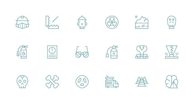 Minimal Line Icons from Hazard Set with 18 Vectors Theme-Based Icon Pack