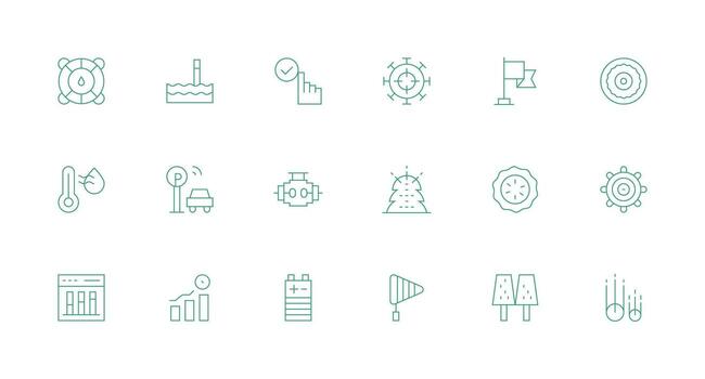18 Minimal Line Style Icons from Indicator Collection Versatile Icon Collection for Designers vector