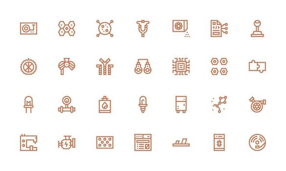 28 Bold Line Icons for Component Graphics Interface Icon Collection for Daily Projects vector