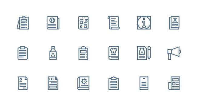 instrucciones icono conjunto con 18 fuerte carrera línea gráficos icono conjunto para proyectos vector