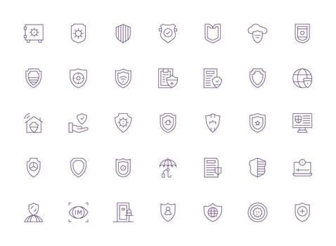 Light Line Icons from Safeguard Set with 35 Vectors Multi-Style Icon Collection